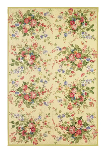 Transitional Multicolor Floral Needlepoint Area Rug (10' x 14')