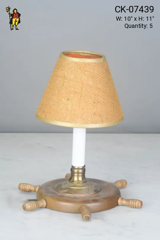 Ship Wheel Plug In Cafe Table Lamp - Edison