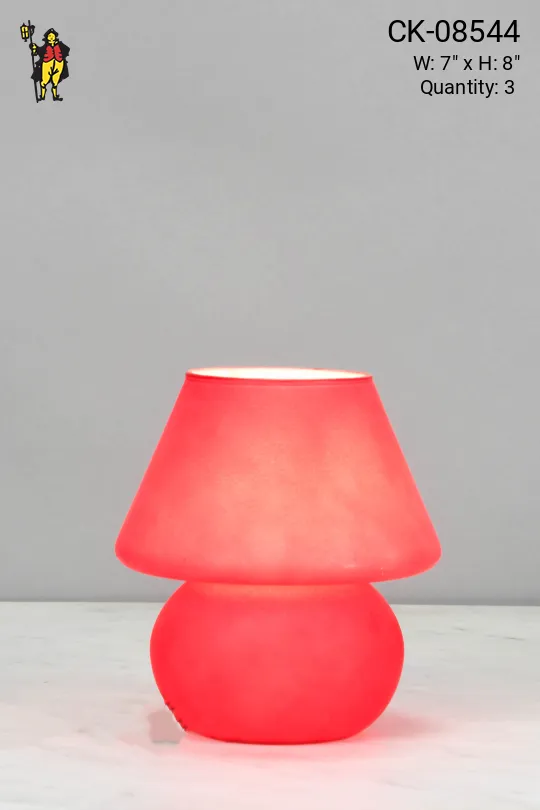 Red Glass Plug In Cafe Table Lamp - Edison