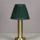 Fabric Shaded Brass Battery Operated Cafe Table Lamp (LED & Dimmable) #0