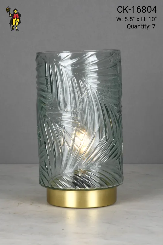 Molded Glass Modern Battery Operated Cafe Table Lamp