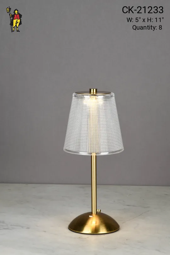 Modern Brass Battery Operated/LED Cafe Table Lamp (Similar to 21241, 21241)