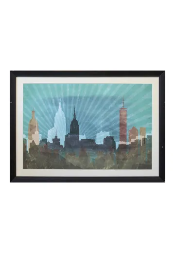Framed Cleared Skyline Graphic Illustration