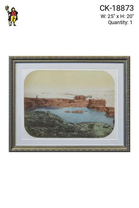 Framed Cleared Hand Colored Lanscape Print