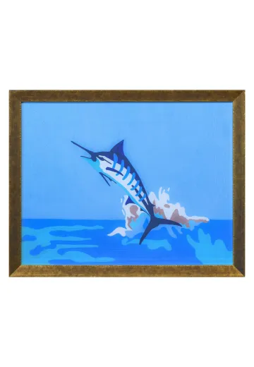 Wooden Framed Cleared Swordfish Painting