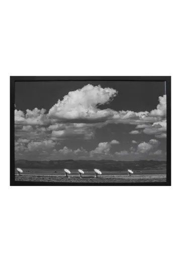 Framed Cleared Black & White Satellite Photograph