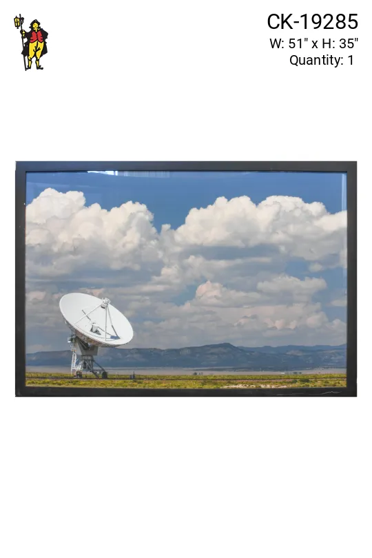 Framed Cleared Satellite & Mountains Landscape Photograph