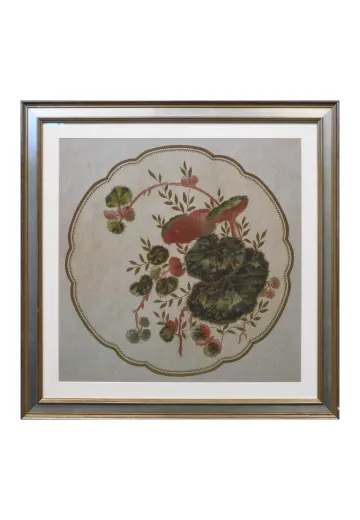 Framed Cleared Victorian Floral Illustration