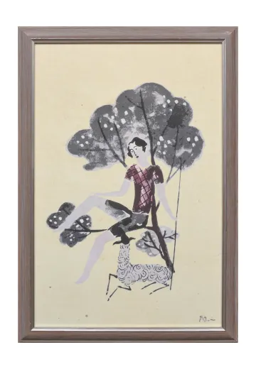 Framed Cleared Mid Century Modern Illustration