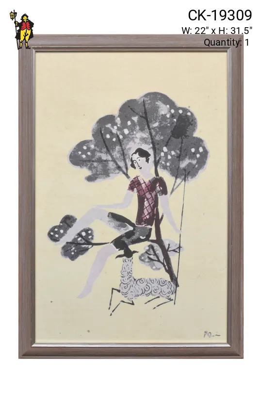 Framed Cleared Mid Century Modern Illustration