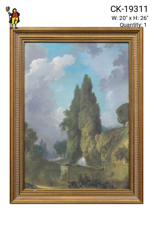 Framed Cleared Baroque Landscape Painting