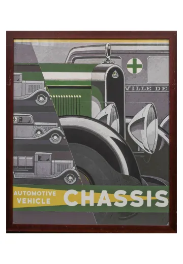 Framed Cleared Vehicle Lithograph