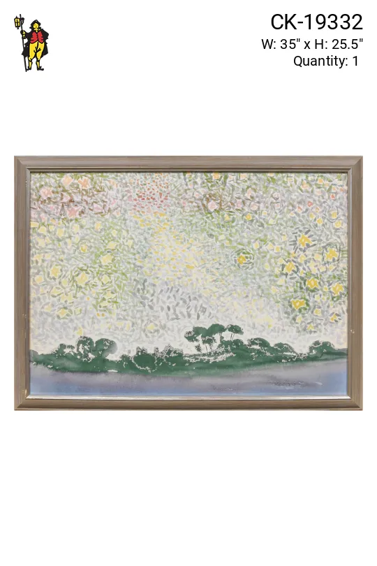 Framed Cleared Impressionist Landscape Watercolor