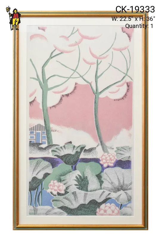 Framed Cleared Pastel Lithograph