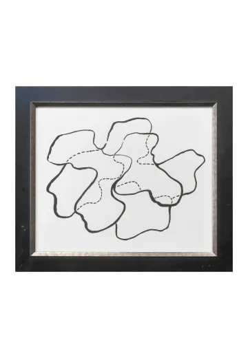 Framed Cleared Ink on Paper Abstract 1