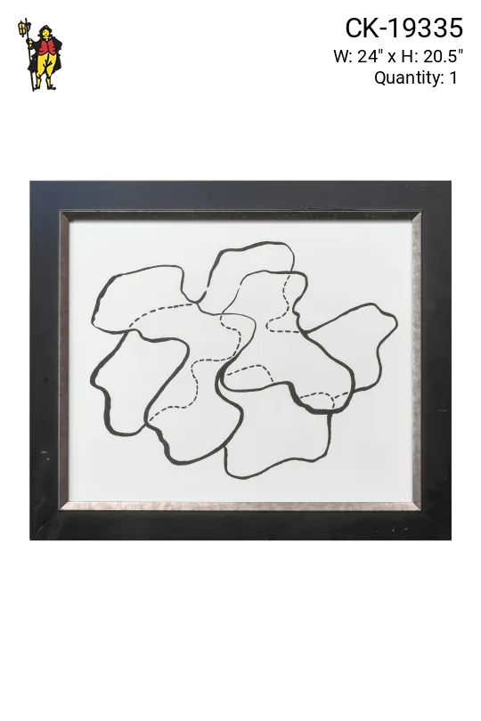 Framed Cleared Ink on Paper Abstract 1