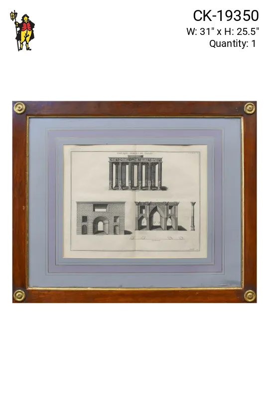 Framed Cleared Neoclassical Architectural Elements Print - 2