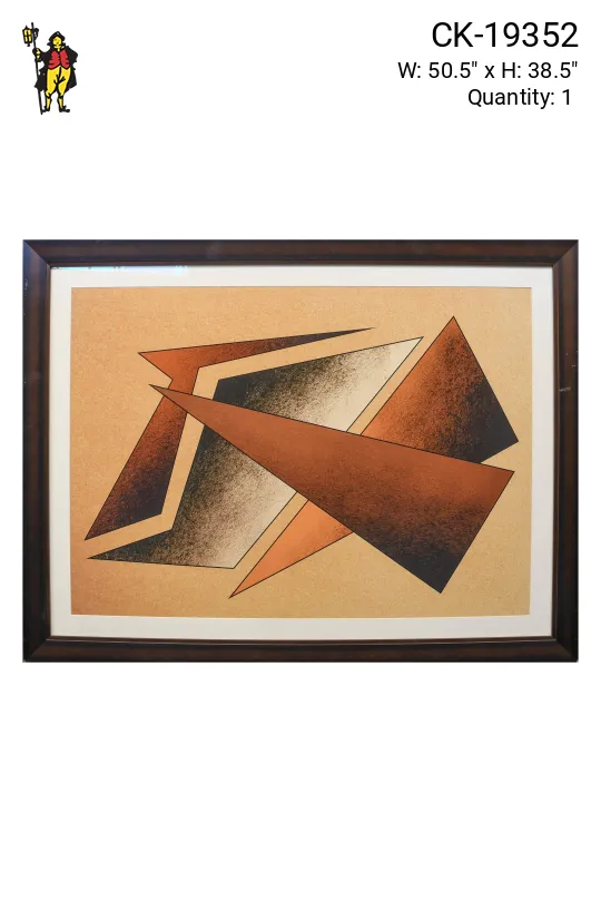 Framed Cleared Constructionist Futurist Abstract Paitning