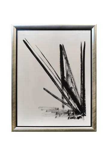 Framed Cleared Minimalist Abstract Brushstroke Painting - 2