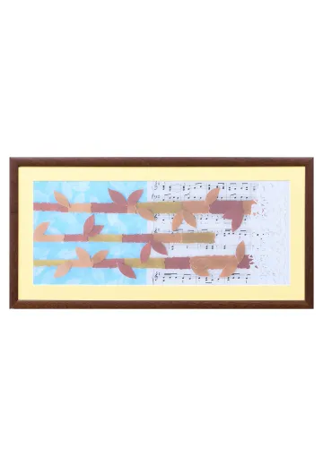 Framed Cleared Mixed Media Abstract Collage - 2
