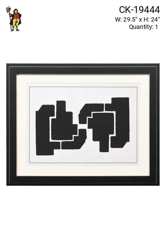 Black Framed Cleared Minimalist Abstraction - 1