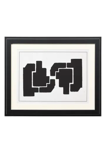 Black Framed Cleared Minimalist Abstraction - 2