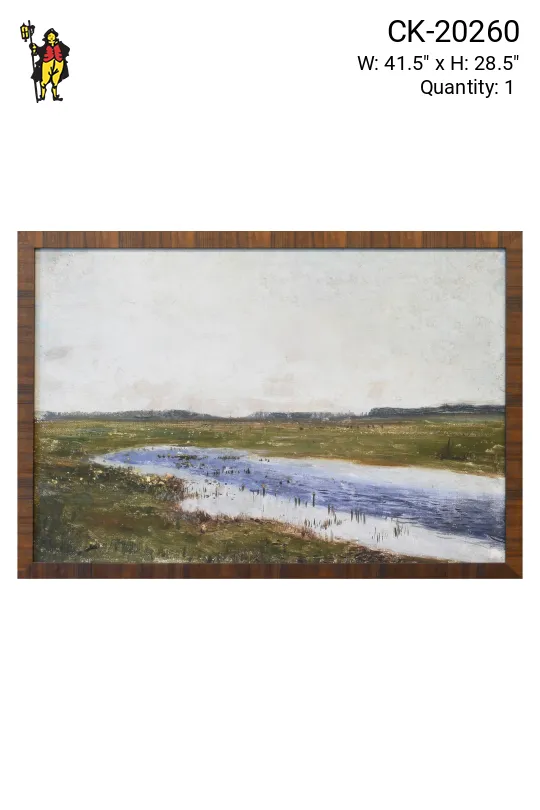 Wooden Framed Cleared Cowslips On Pond