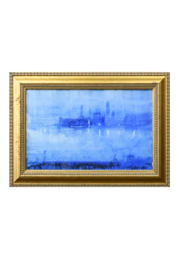 Framed Cleared Distant Cityscape Paitning