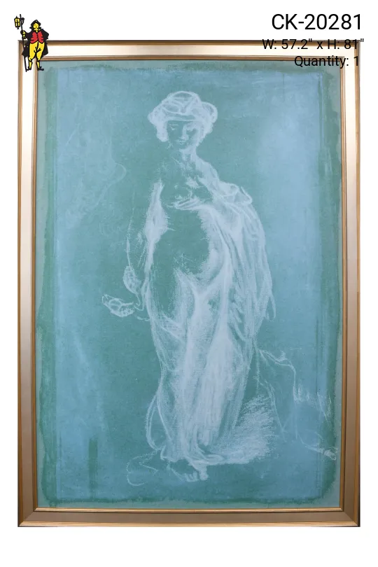 Framed Cleared Female Figure Illustration - 1