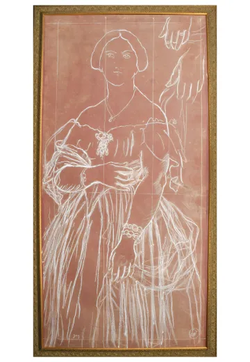 Framed Cleared Female Figure Illustration - 2