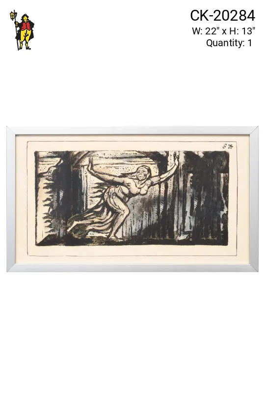 White Framed Cleared Expressionist Female Figure