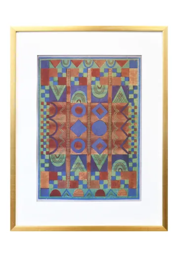 Framed Cleared Geometric Abstract Painting - 1