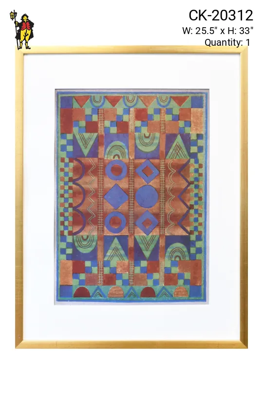 Framed Cleared Geometric Abstract Painting - 1