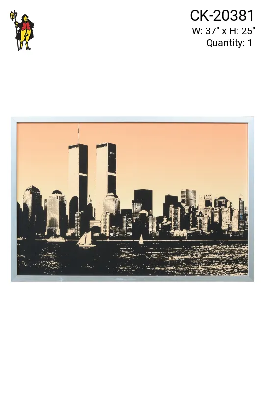 Framed Cleared Silhouette Print of New York City Skyline
