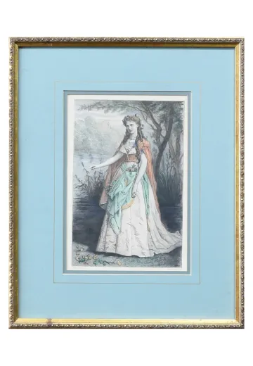 Framed Cleared Neoclassical Style Engraving