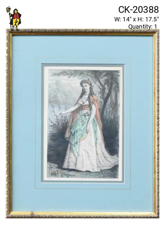Framed Cleared Neoclassical Style Engraving