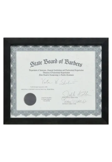 Framed Cleared Barber Licence II