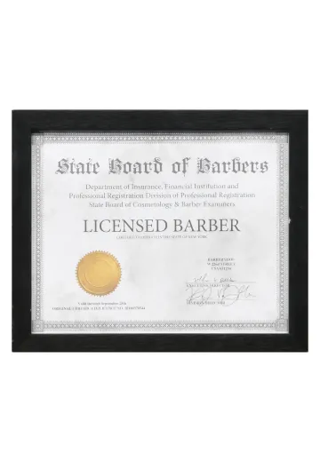 Framed Cleared Barber Licence IV