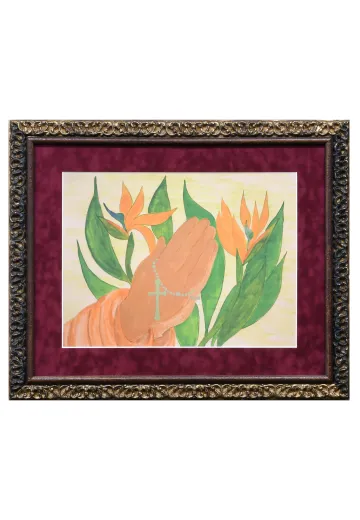 Framed Cleared Folk Art Painting