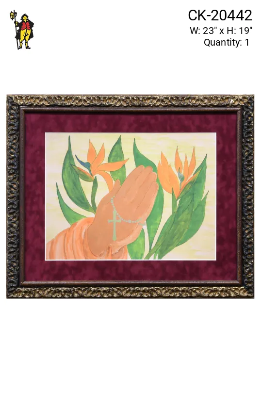 Framed Cleared Folk Art Painting