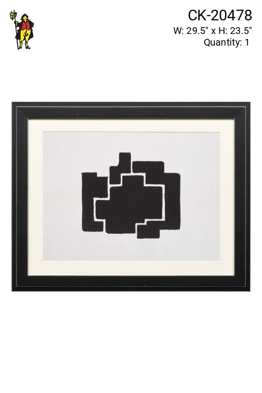 Black Framed Cleared Minimalist Abstraction - 3