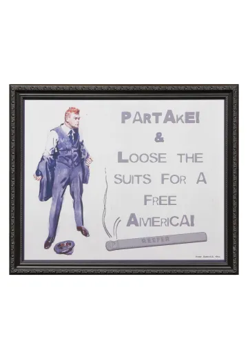 Framed Cleared Pro-Marijuana Advertisment