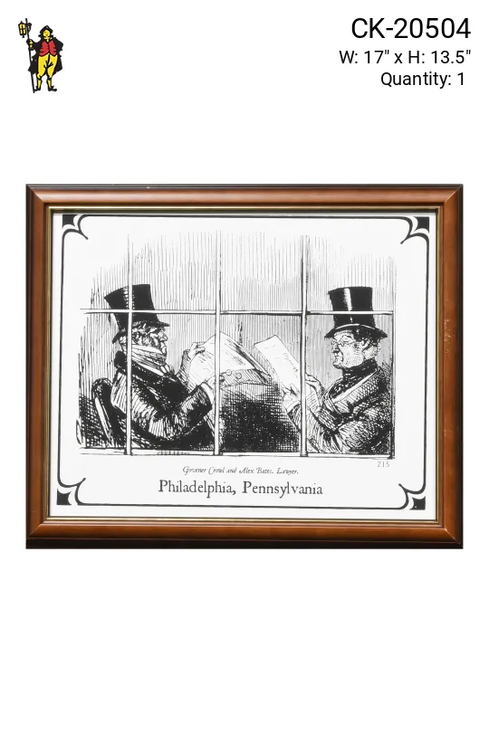 Framed Cleared Business Men Political Cartoon