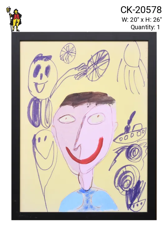 Framed Cleared Kids Art Self Portrait - 14