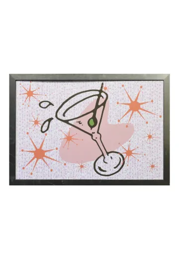 Framed Cleared Mid Century Americana Martini Glass Print
