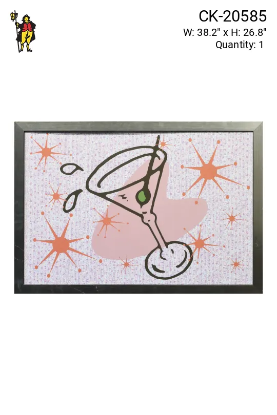 Framed Cleared Mid Century Americana Martini Glass Print