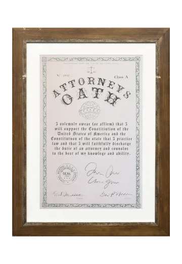Framed Cleared Attorney Oath - 1