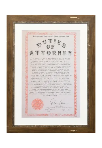 Framed Cleared Attorney Oath - 2