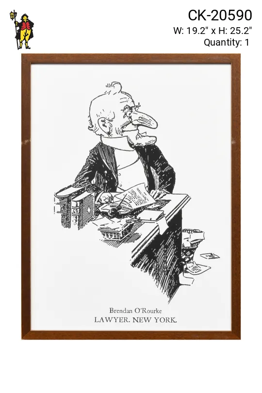 Framed Cleared Lawyer Political Cartoon