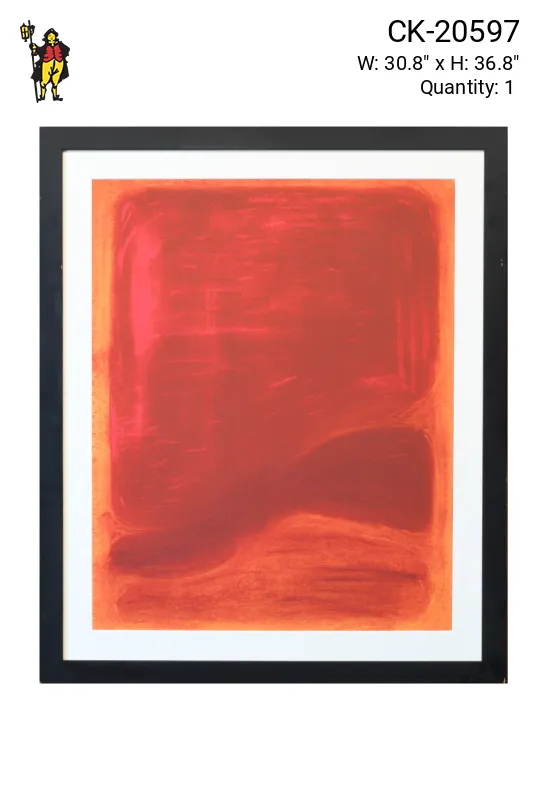 Cleared Mid Century Large Red Color Block Painting - 2